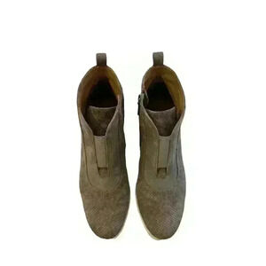 Linea Paolo‎ Women’s 9M Gray Suede Wedge Sneaker Boot Ankle Bootie